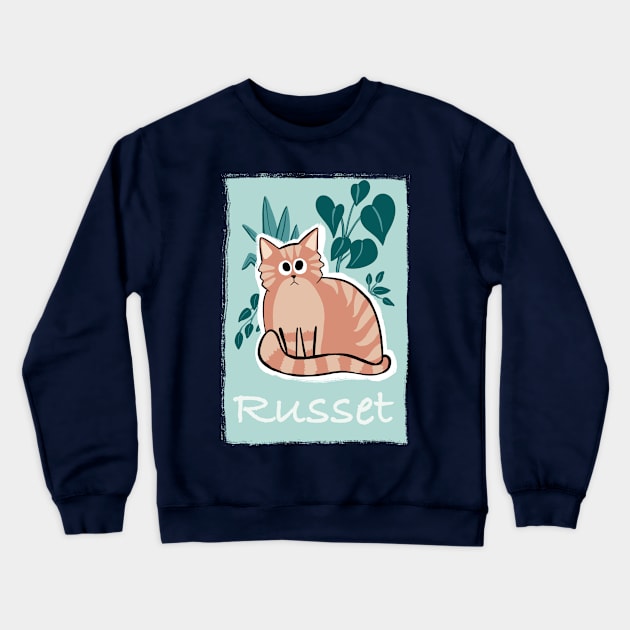 Russet the chonky orange cat Crewneck Sweatshirt by ameemax